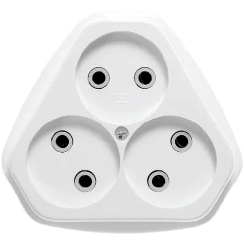 Розетка 3-м ОП РА10-387 10А IP20 бел. Кунцево 5920